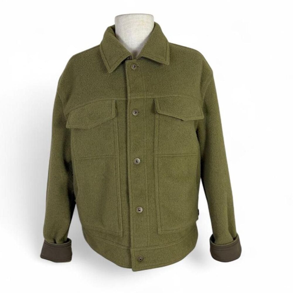 Zara Men's Green and Khaki Jacket